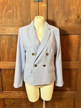 Ann Taylor Petite Blazer in Soft Lavender Gray